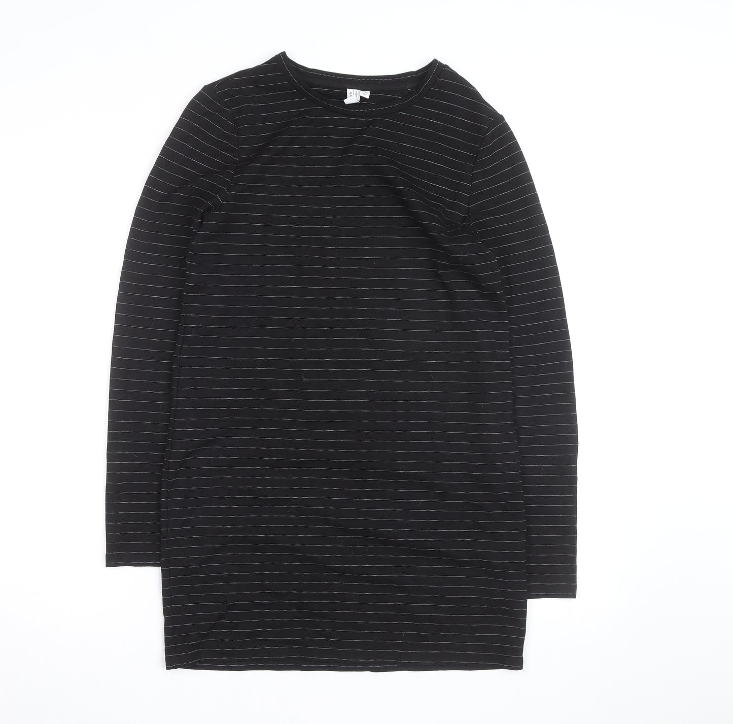 & Other Stories Women Black Striped Cotton Long Sleeve T-Shirt Size 12
