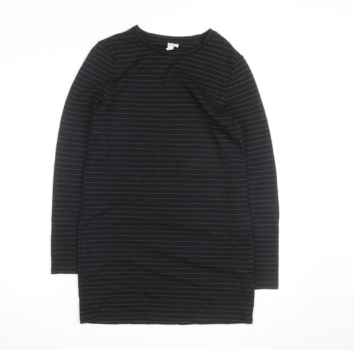 & Other Stories Women Black Striped Cotton Long Sleeve T-Shirt Size 12