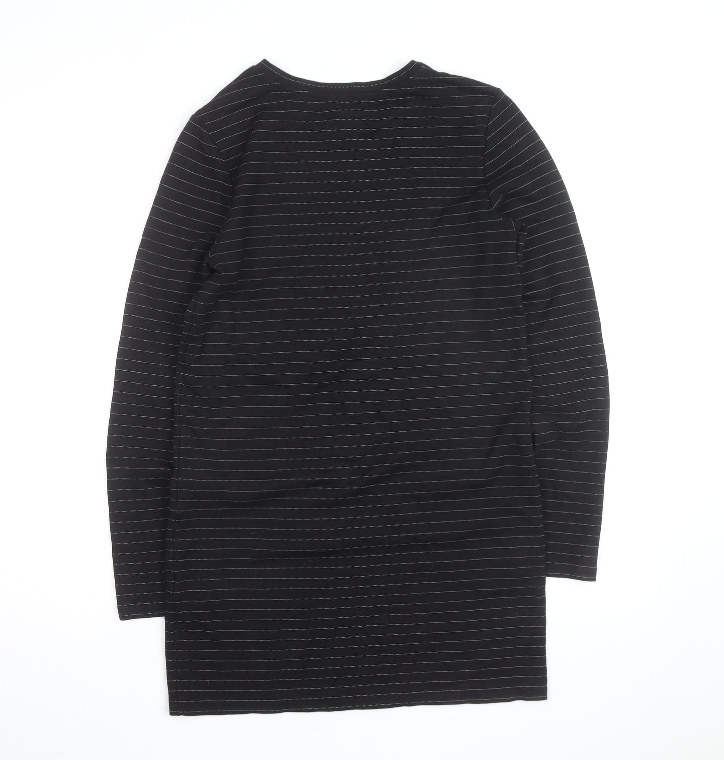 & Other Stories Women Black Striped Cotton Long Sleeve T-Shirt Size 12