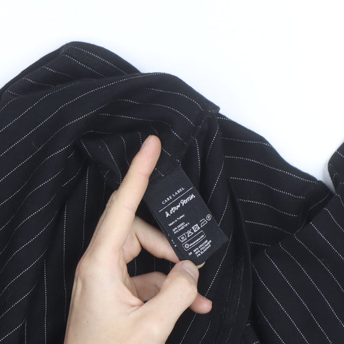 & Other Stories Women Black Striped Cotton Long Sleeve T-Shirt Size 12
