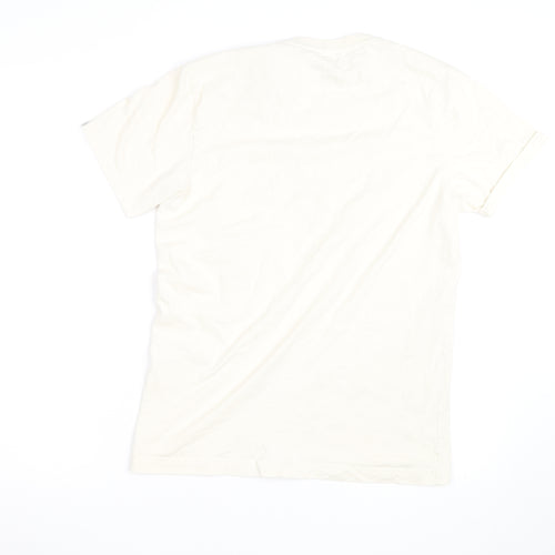 Original Penguin Men’s Ivory Graphic T-Shirt Medium Cotton Crew Neck