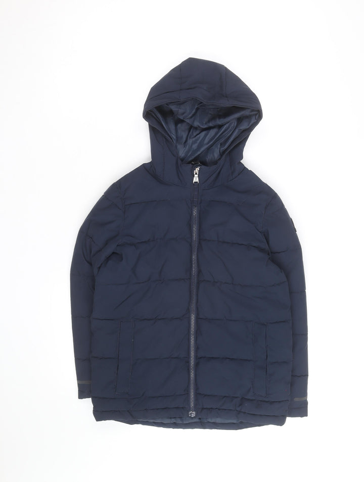TOG24 Boys Blue Hooded Puffer Jacket 10-11 Years Winter Coat