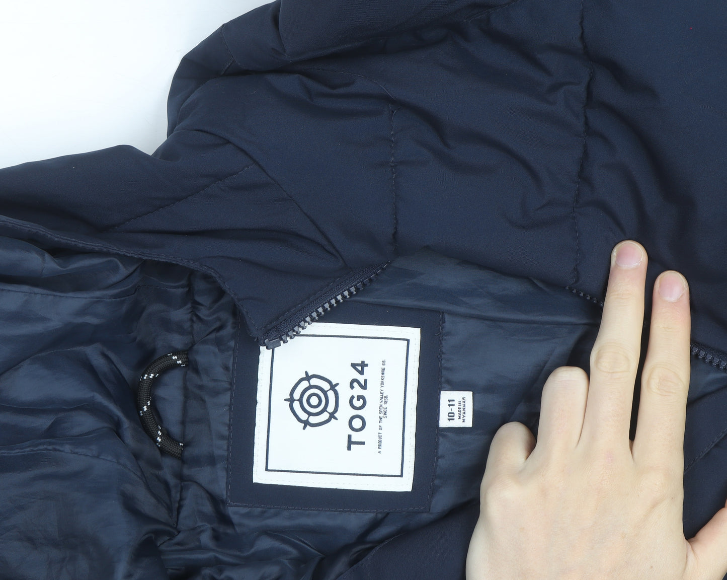 TOG24 Boys Blue Hooded Puffer Jacket 10-11 Years Winter Coat