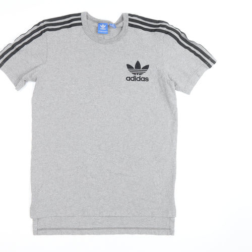 Adidas Men’s Grey Short Sleeve Crew Neck Sports T-Shirt Size S