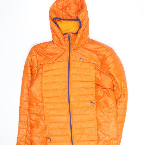Quechua Men's Orange Puffer Hooded Jacket M Regular Fit Outdoor