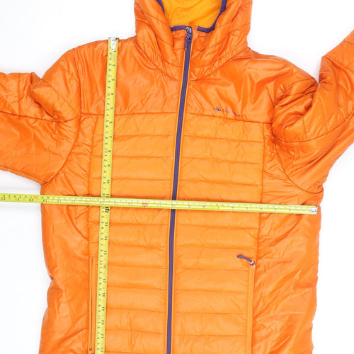Quechua Men's Orange Puffer Hooded Jacket M Regular Fit Outdoor