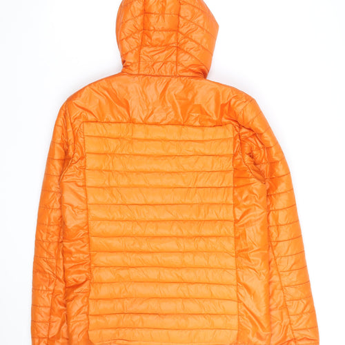 Quechua Men's Orange Puffer Hooded Jacket M Regular Fit Outdoor