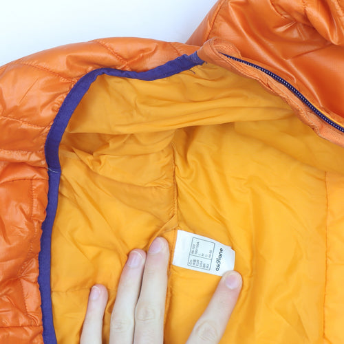Quechua Men's Orange Puffer Hooded Jacket M Regular Fit Outdoor
