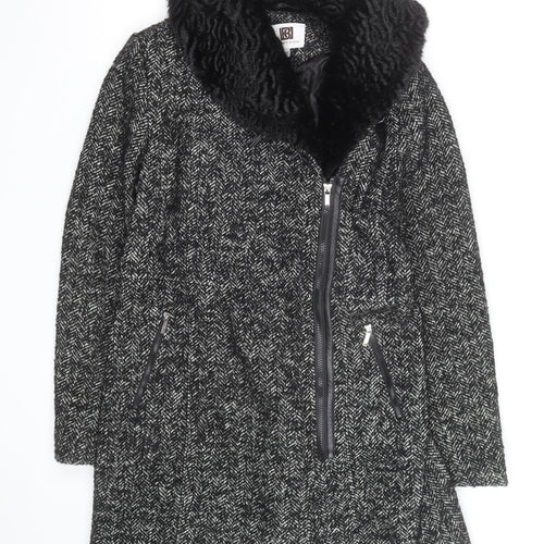 Laundry by Design Unisex Black Tweed Wool Blend Mid-Length Coat M