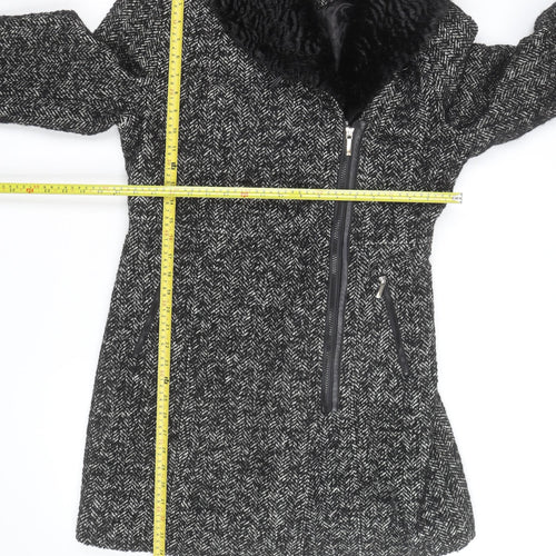 Laundry by Design Unisex Black Tweed Wool Blend Mid-Length Coat M