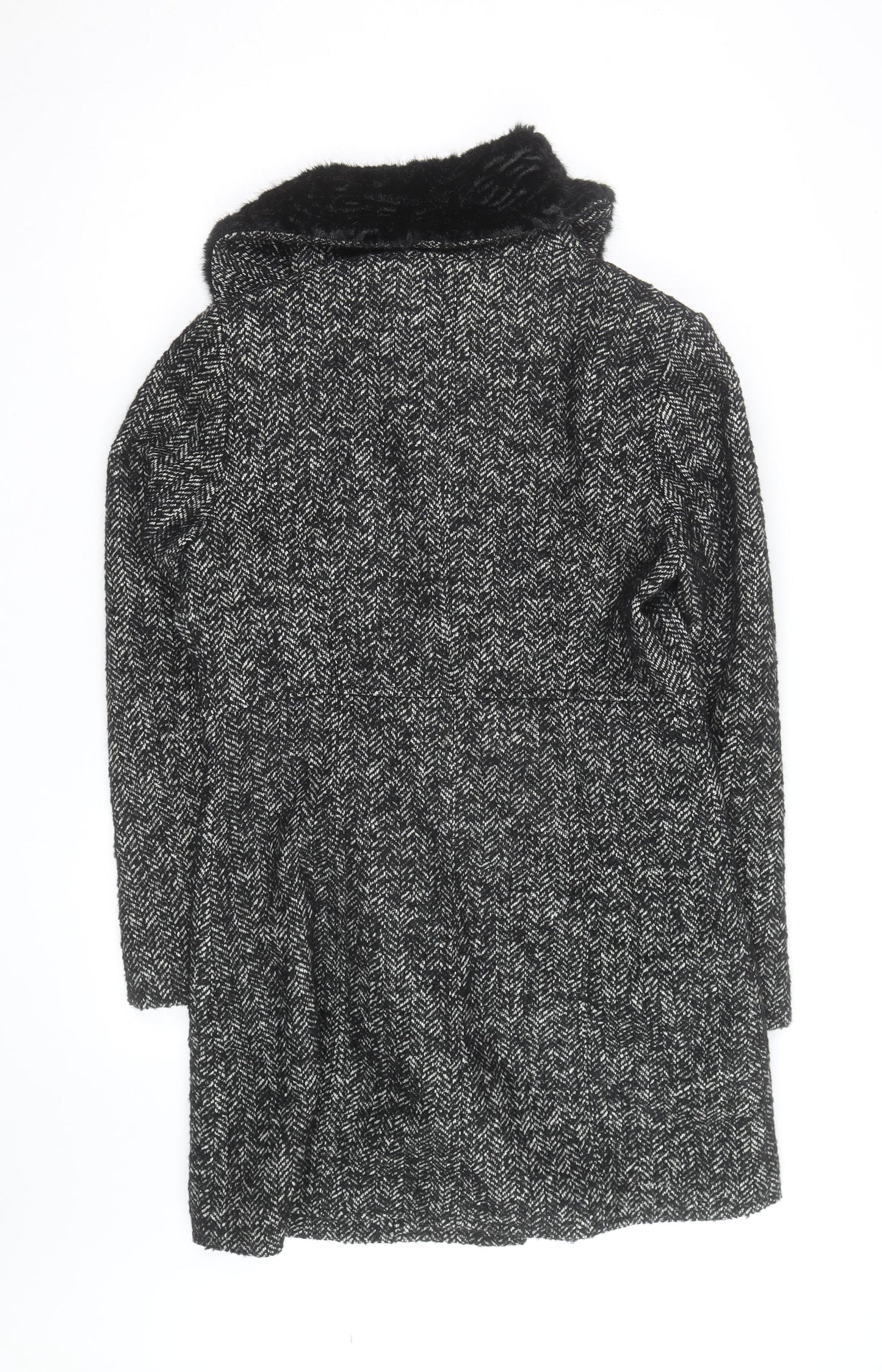 Laundry by Design Unisex Black Tweed Wool Blend Mid-Length Coat M