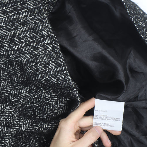 Laundry by Design Unisex Black Tweed Wool Blend Mid-Length Coat M
