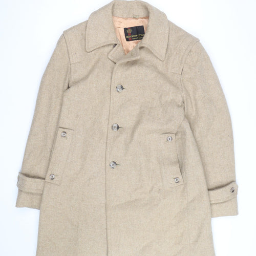 Anderson Little Men's Beige Wool Overcoat Size 38 Classic Mid-Length
