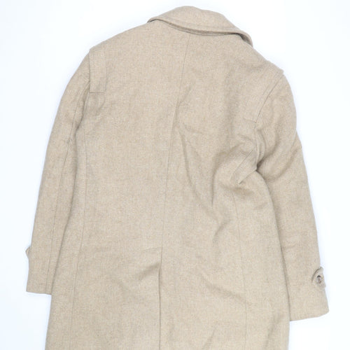 Anderson Little Men's Beige Wool Overcoat Size 38 Classic Mid-Length