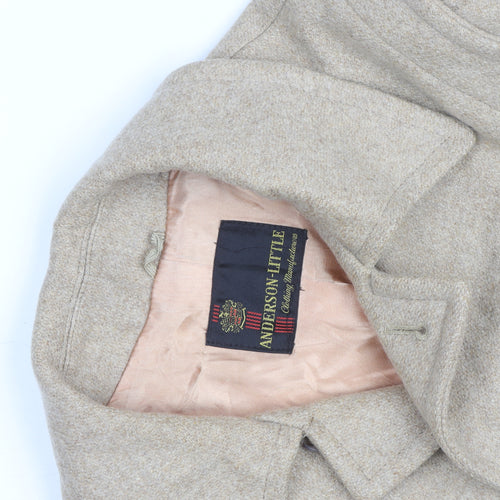 Anderson Little Men's Beige Wool Overcoat Size 38 Classic Mid-Length