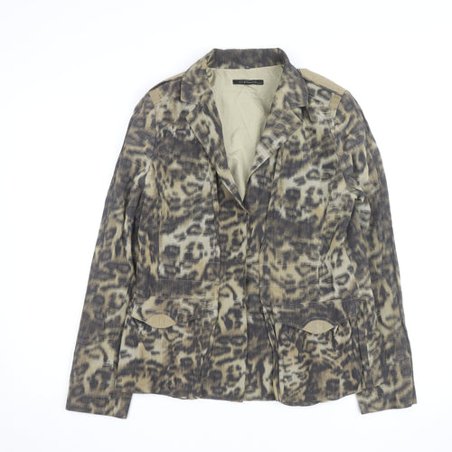 Elie Tahari Women’s Beige Animal Print Blazer Jacket Size M