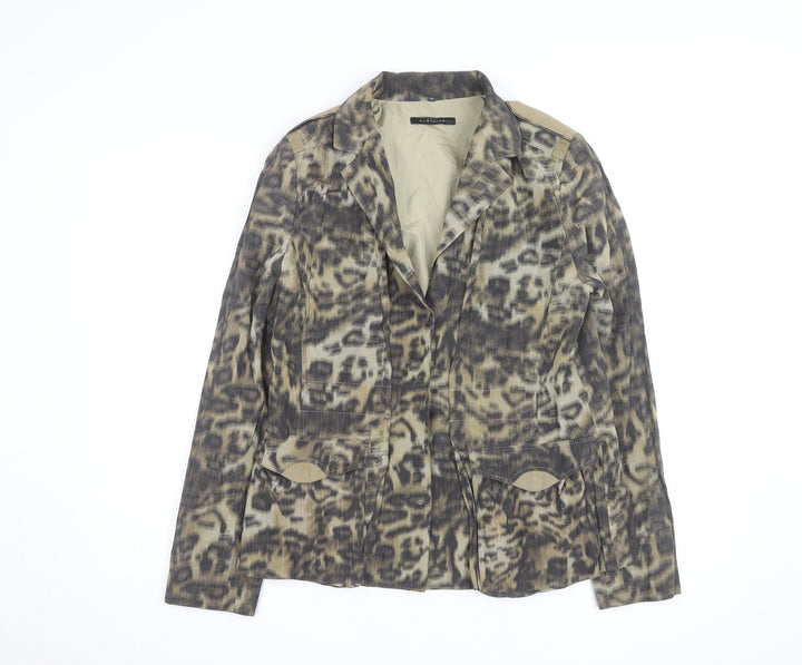Elie Tahari Women’s Beige Animal Print Blazer Jacket Size M