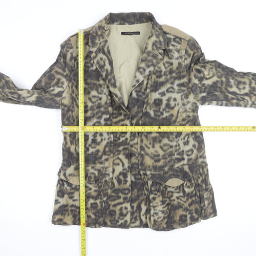 Elie Tahari Women’s Beige Animal Print Blazer Jacket Size M