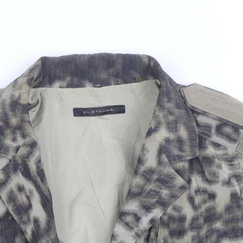 Elie Tahari Women’s Beige Animal Print Blazer Jacket Size M
