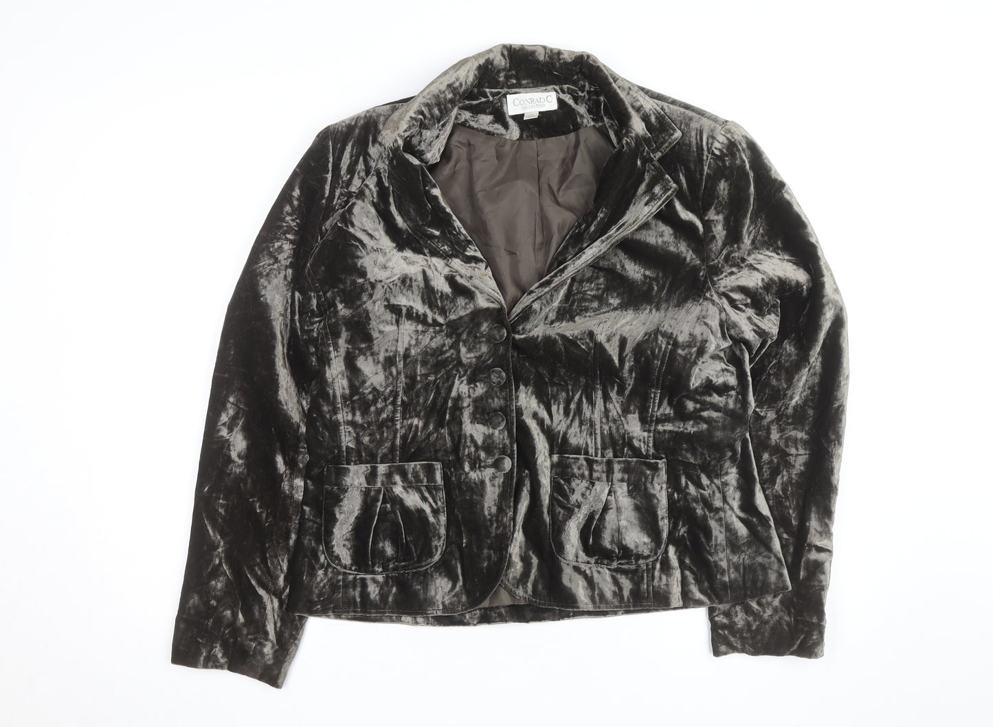 Conrad C Collection Women's Grey Velvet Blazer Size 12