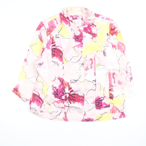 Christopher & Banks Women's Multicoloured Floral Cotton Button Blouse L