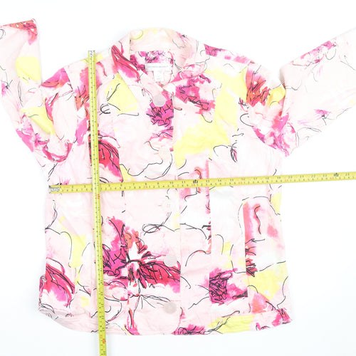 Christopher & Banks Women's Multicoloured Floral Cotton Button Blouse L