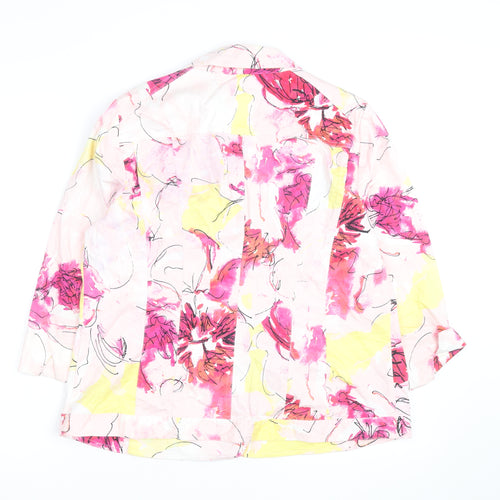 Christopher & Banks Women's Multicoloured Floral Cotton Button Blouse L