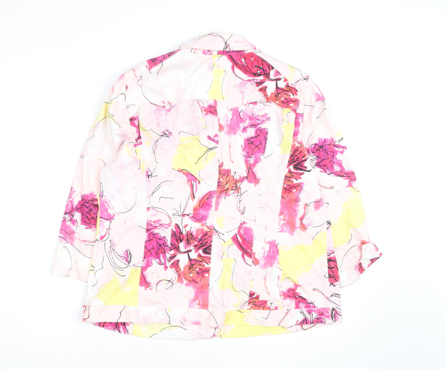 Christopher & Banks Women's Multicoloured Floral Cotton Button Blouse L