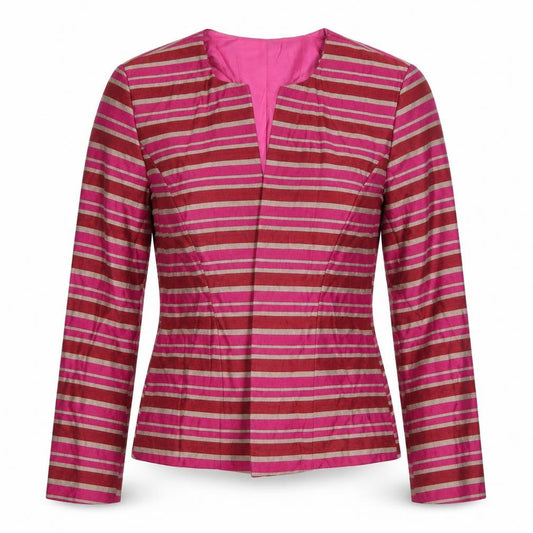 Front view of Russell Kemp Petite Women's Multicoloured Striped Tunic Blouse, size 8
