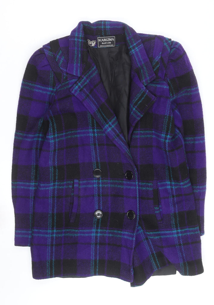 Karizma East Ltd Women's Purple Check Wool Blazer Size 8