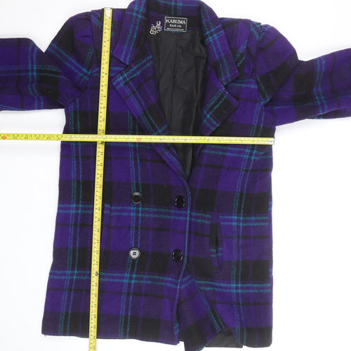 Karizma East Ltd Women's Purple Check Wool Blazer Size 8