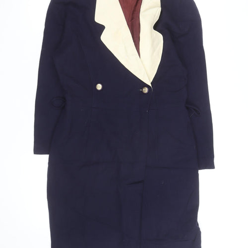 Elina Women's Navy Blazer Coat Size 6 Double Breasted Classic Style