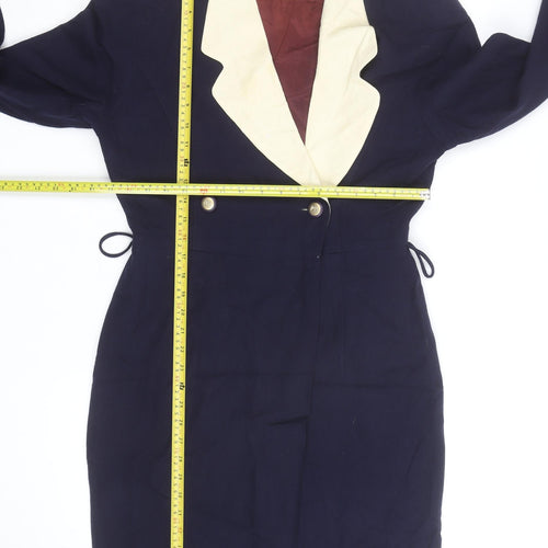 Elina Women's Navy Blazer Coat Size 6 Double Breasted Classic Style