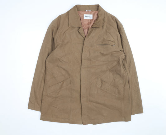 Alfani Men's Brown Cotton Lined Mid-Length Overcoat Size L