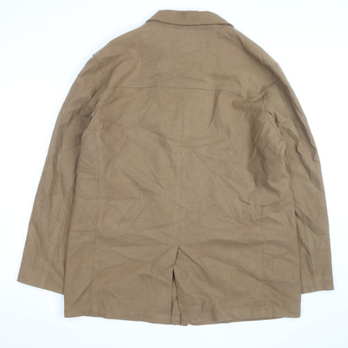 Alfani Men's Brown Cotton Lined Mid-Length Overcoat Size L