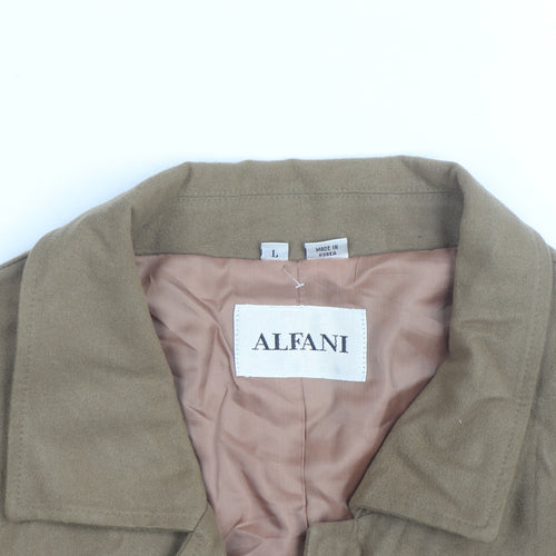 Alfani Men's Brown Cotton Lined Mid-Length Overcoat Size L