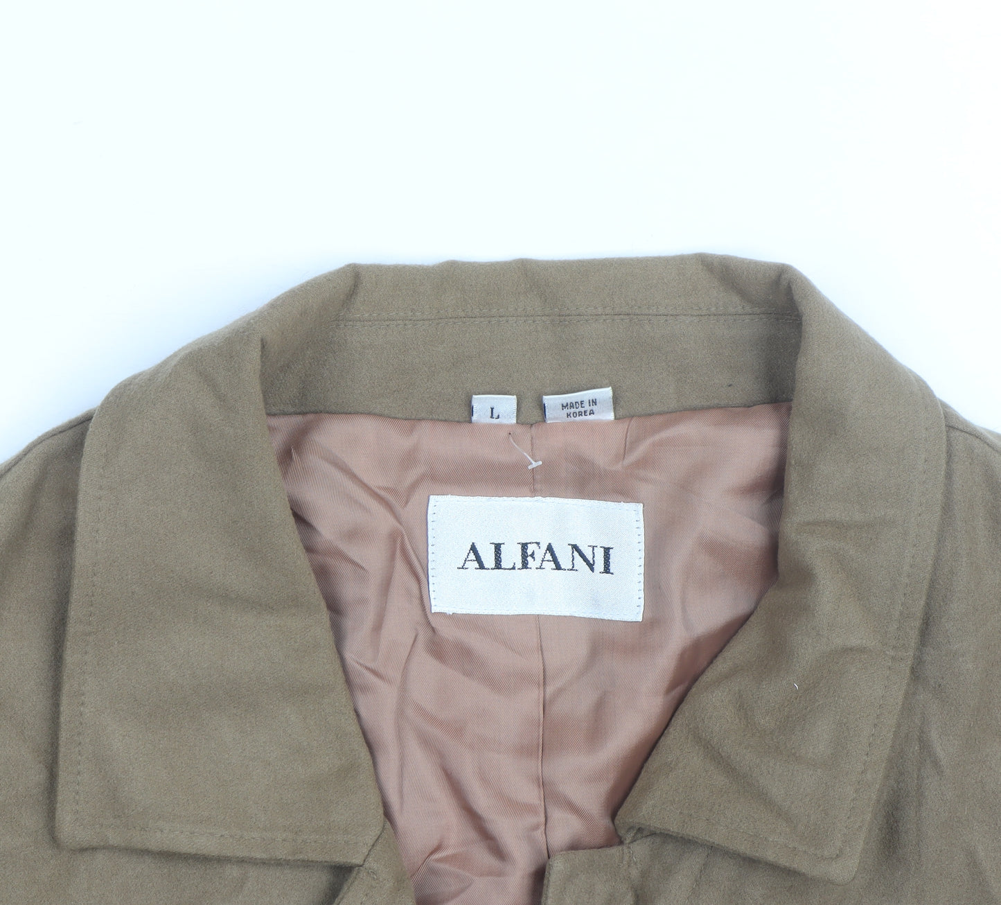 Alfani Men's Brown Cotton Lined Mid-Length Overcoat Size L