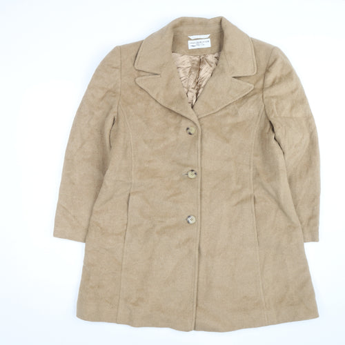 Larry Levine Design Women's Beige Camelhair Long Overcoat Size 14