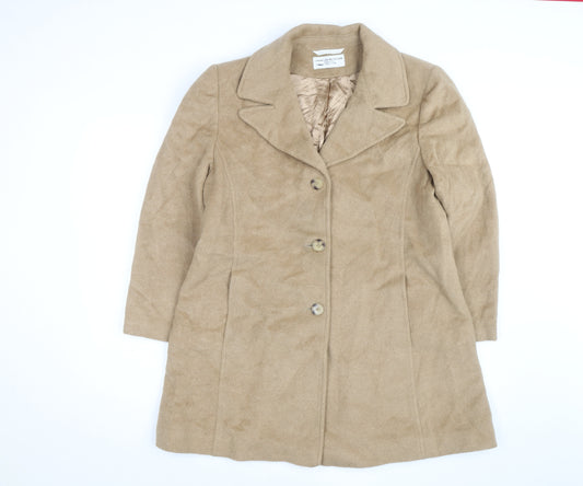 Larry Levine Design Women's Beige Camelhair Long Overcoat Size 14