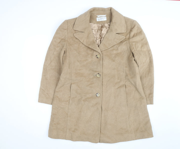 Larry Levine Design Women's Beige Camelhair Long Overcoat Size 14