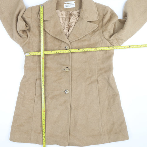 Larry Levine Design Women's Beige Camelhair Long Overcoat Size 14