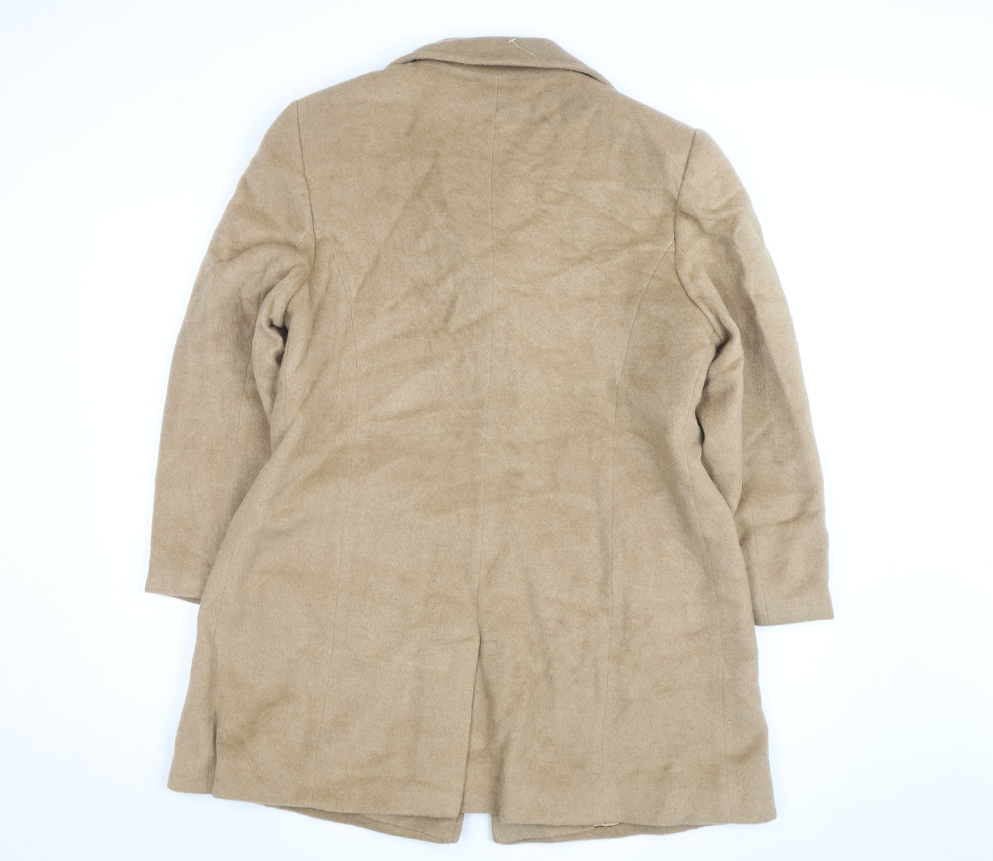 Larry Levine Design Women's Beige Camelhair Long Overcoat Size 14