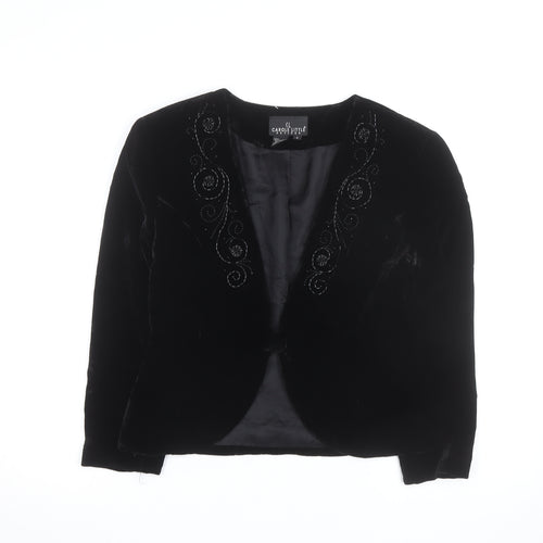 Carole Little Petites Women’s Black Velvet Beaded Blazer Size 6P