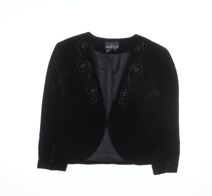 Carole Little Petites Women’s Black Velvet Beaded Blazer Size 6P