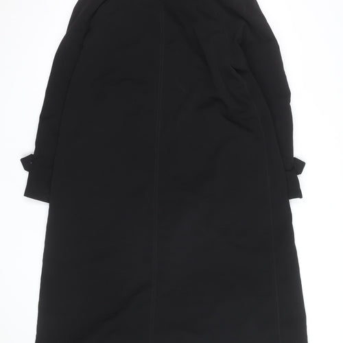 New York Harbor Womens Black Long Trench Coat Size 12