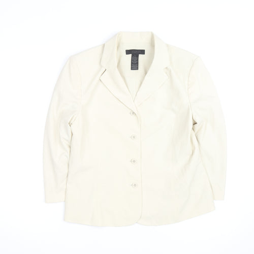 The Limited Women’s Ivory Stretch Blazer L Classic Mid-Length