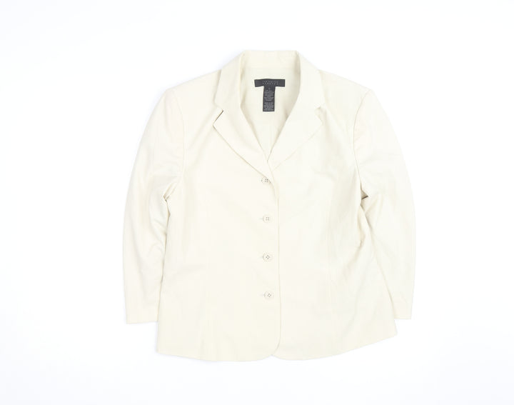 The Limited Women’s Ivory Stretch Blazer L Classic Mid-Length