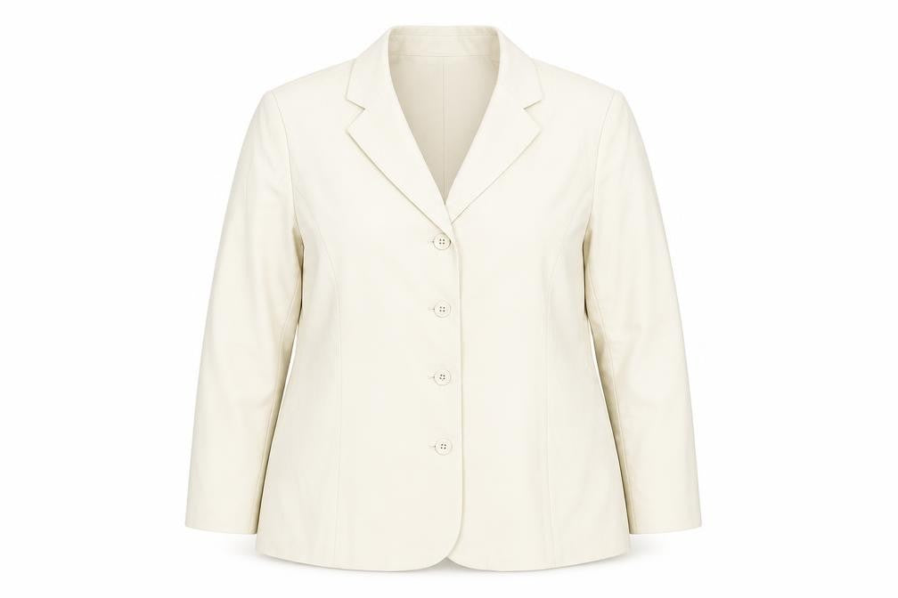 The Limited Women’s Ivory Stretch Blazer L Classic Mid-Length