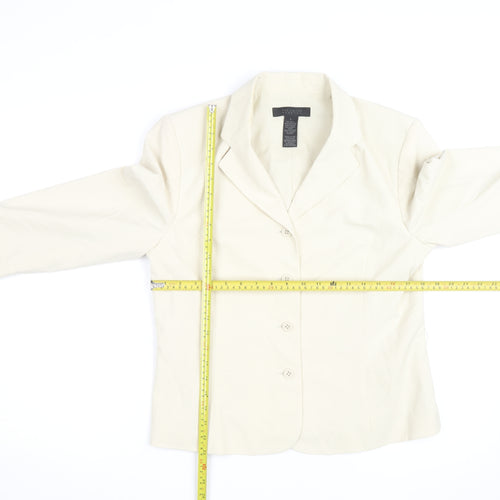The Limited Women’s Ivory Stretch Blazer L Classic Mid-Length
