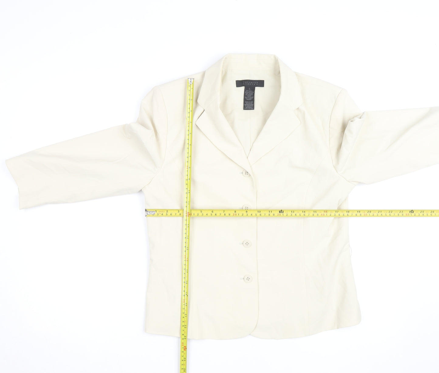 The Limited Women’s Ivory Stretch Blazer L Classic Mid-Length